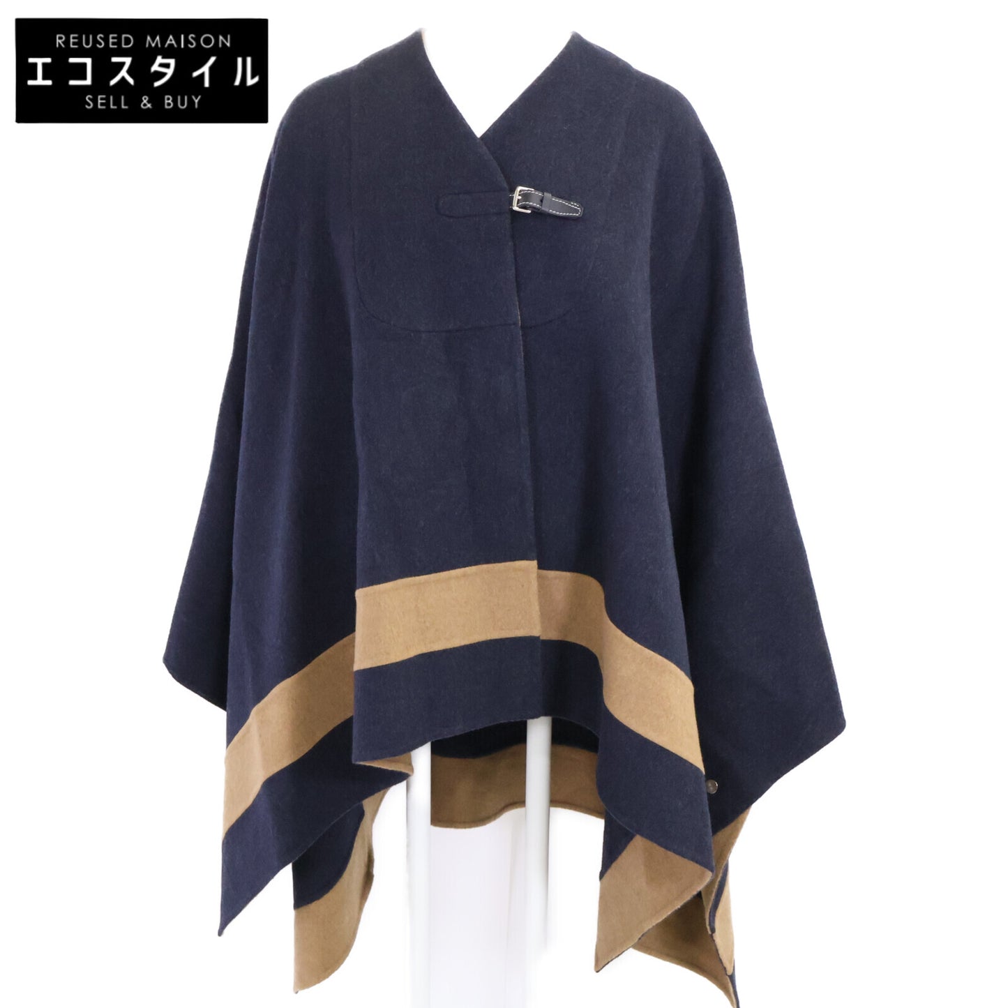HERMES エルメス 【美品】前ベルト カシミヤ100％ ポンチョ/ケープ ジャケット