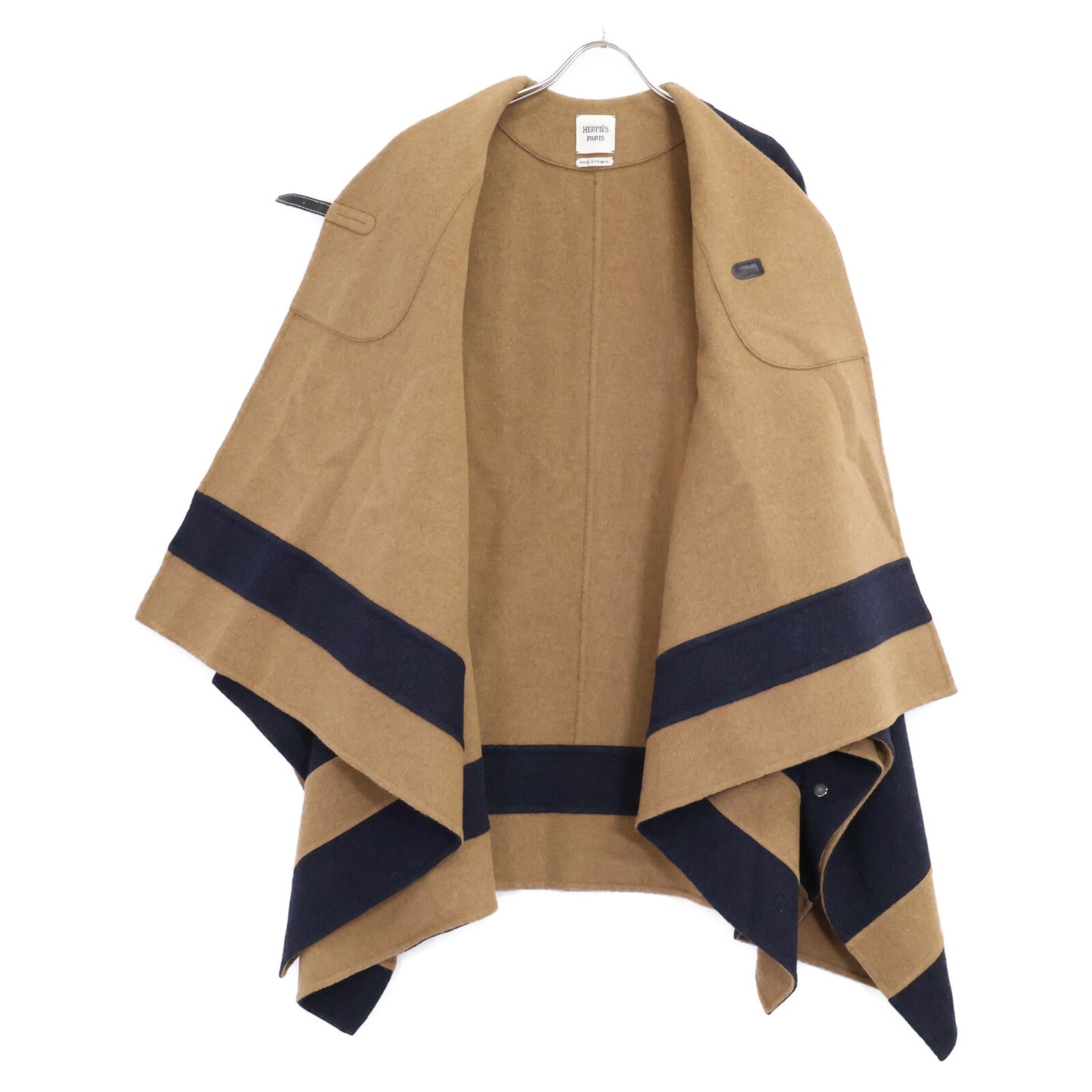 HERMES エルメス 【美品】前ベルト カシミヤ100％ ポンチョ/ケープ ジャケット