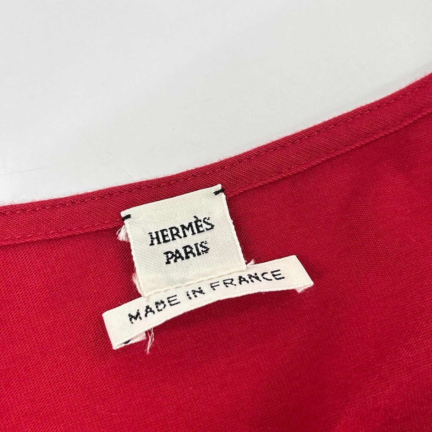 HERMES エルメス レッド 紐ベルト ノースリーブ ワンピース ワンピース