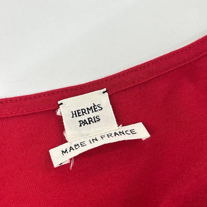 HERMES エルメス レッド 紐ベルト ノースリーブ ワンピース ワンピース