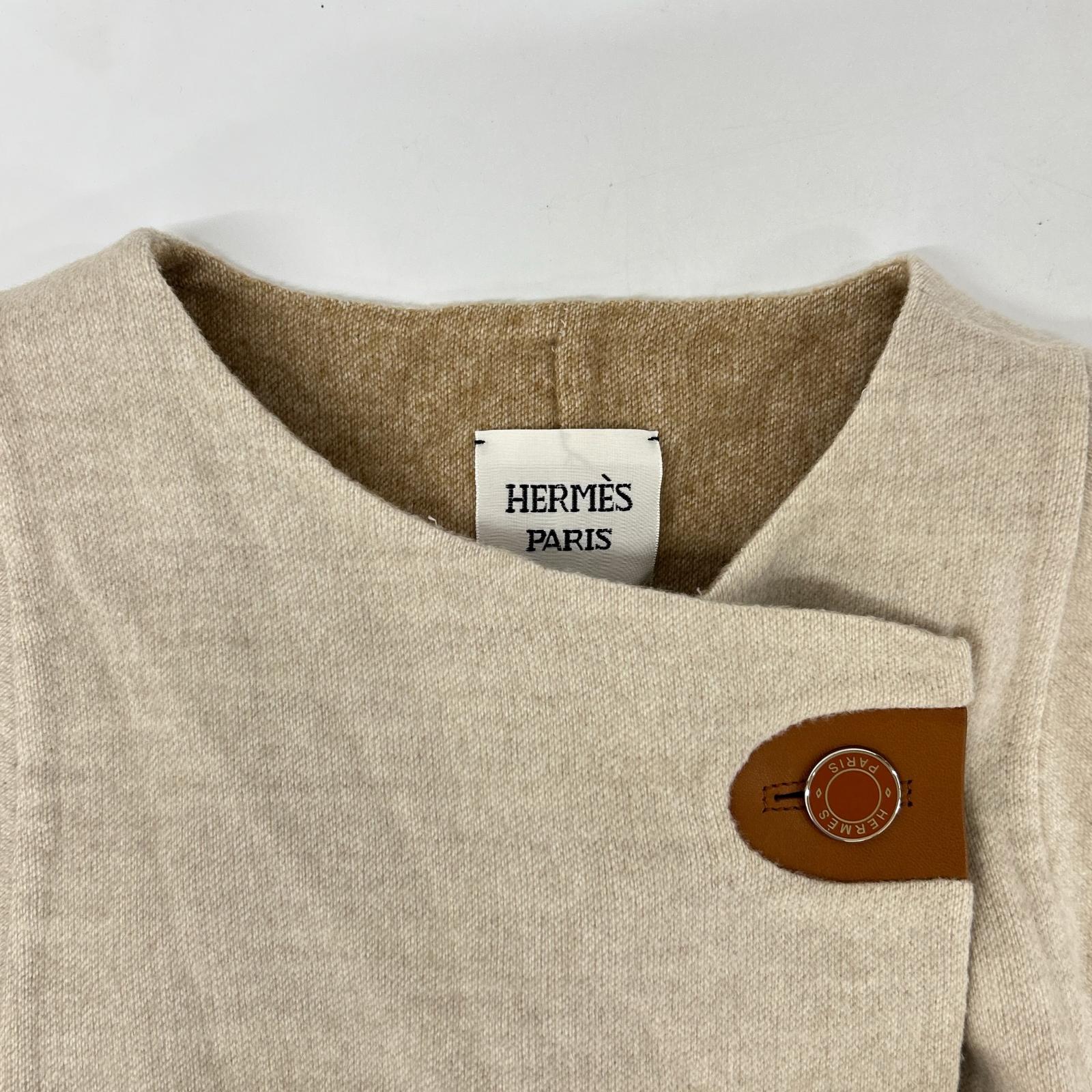 HERMES エルメス セリエ釦 カシミヤ混 ラップ コート
