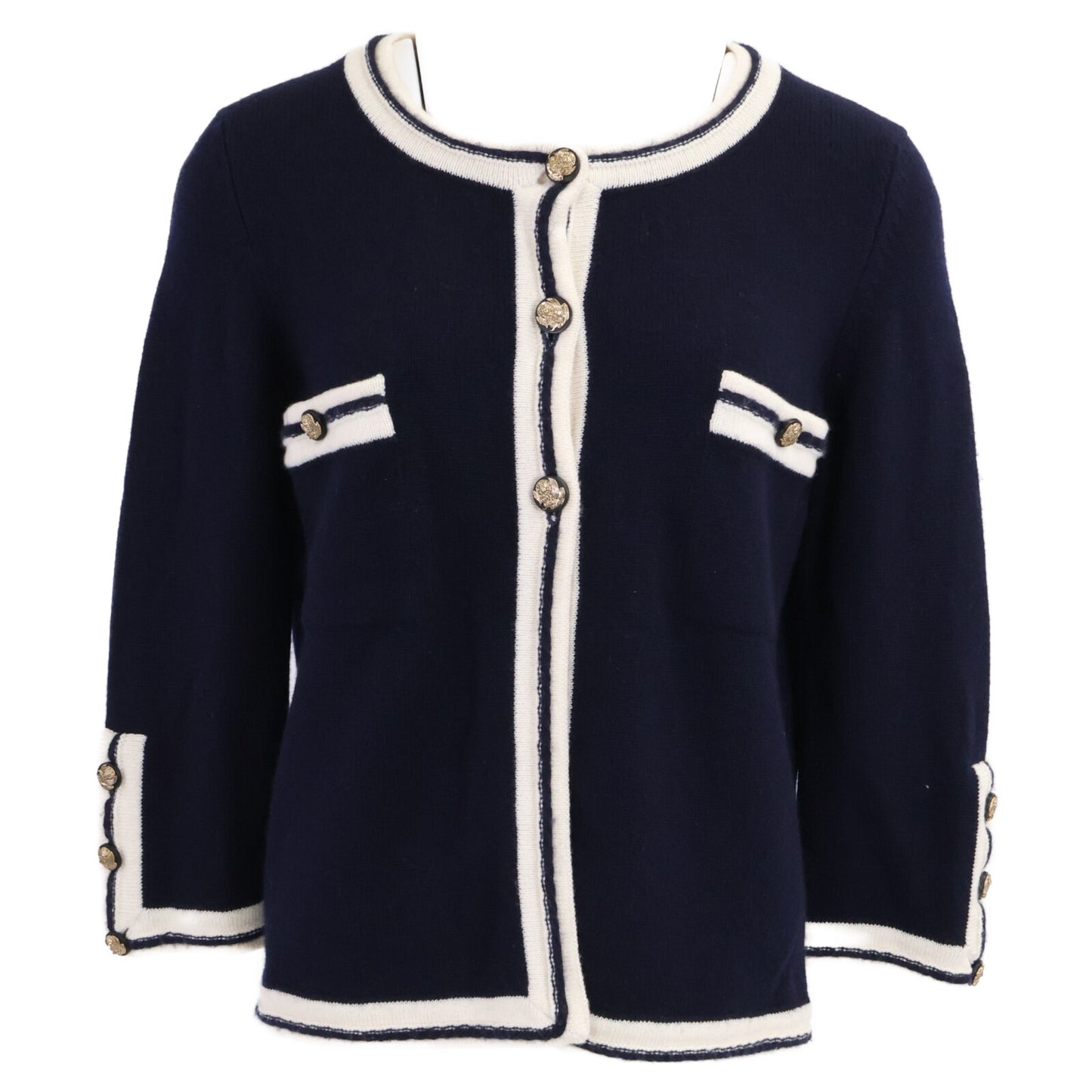CHANEL シャネル 【国内正規】P37399K02429 ココマーク/獅子ボタン カシミヤ100％ ニットカーディガン トップス