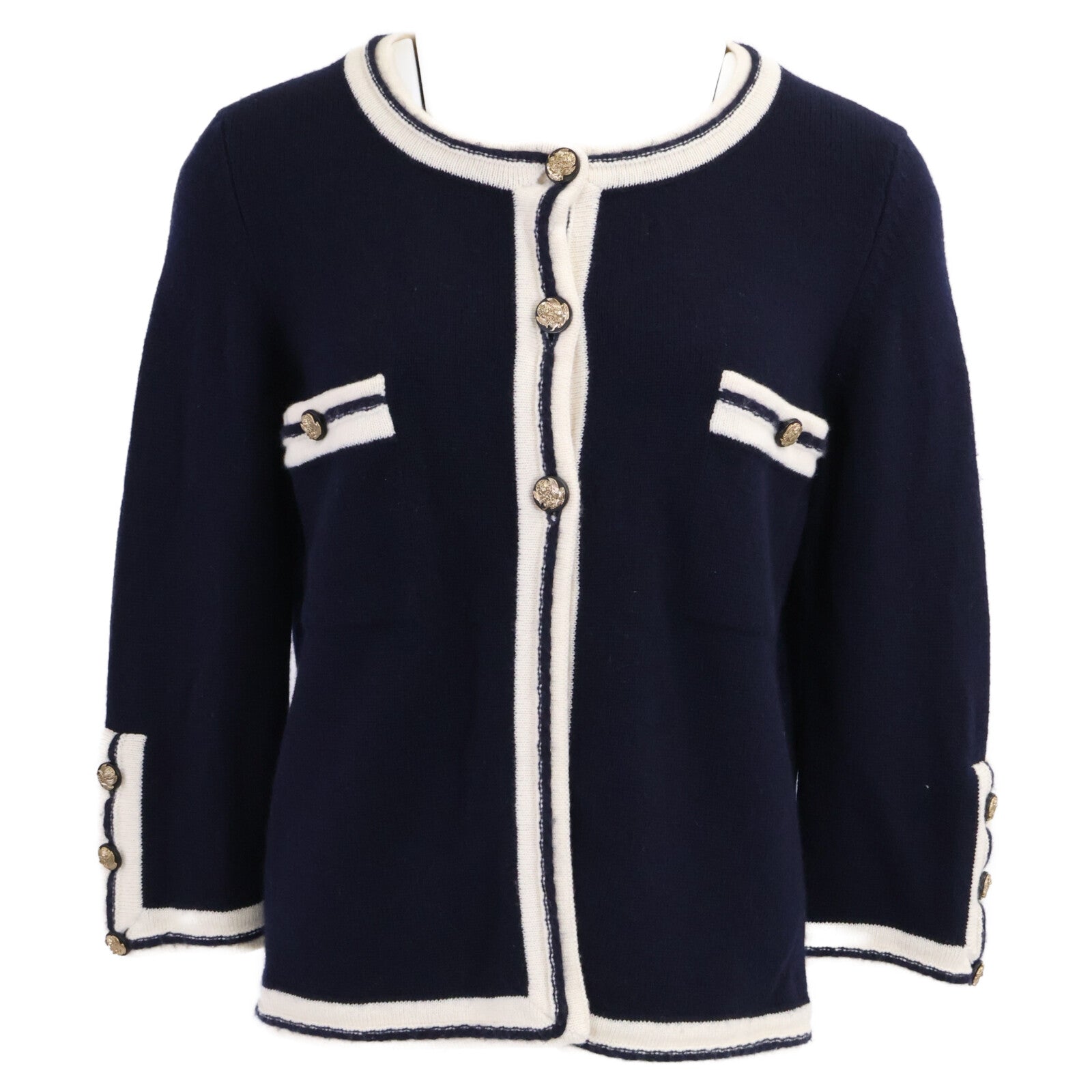 CHANEL シャネル 【国内正規】P37399K02429 ココマーク/獅子ボタン カシミヤ100％ ニットカーディガン トップス