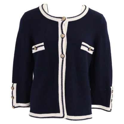 CHANEL シャネル 【国内正規】P37399K02429 ココマーク/獅子ボタン カシミヤ100％ ニットカーディガン トップス