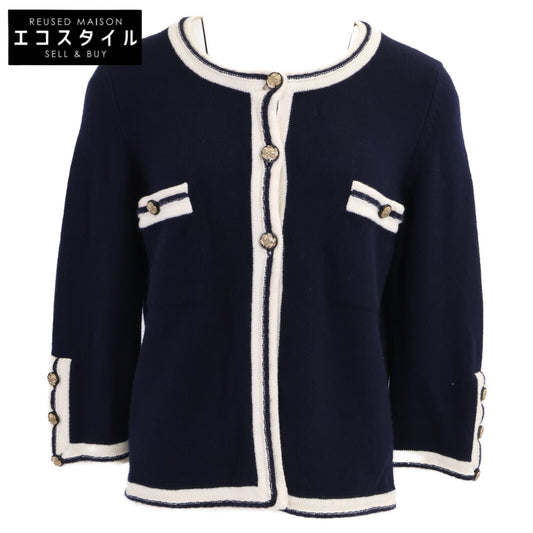 CHANEL シャネル 【国内正規】P37399K02429 ココマーク/獅子ボタン カシミヤ100％ ニットカーディガン トップス