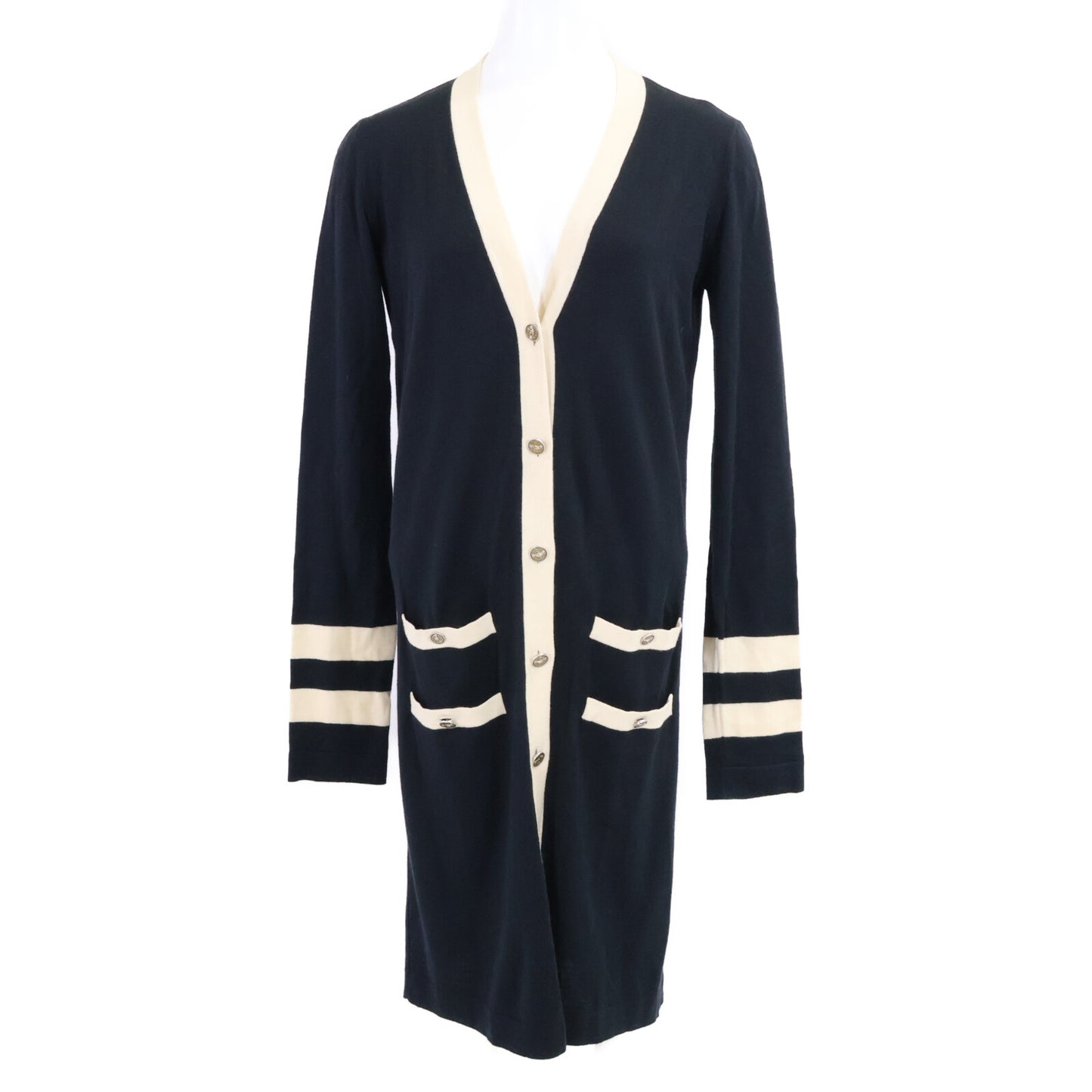 CHANEL 【Domestic official】08P P32701K00740 Camellia logo/handshake cashmere-blend long cardigan top