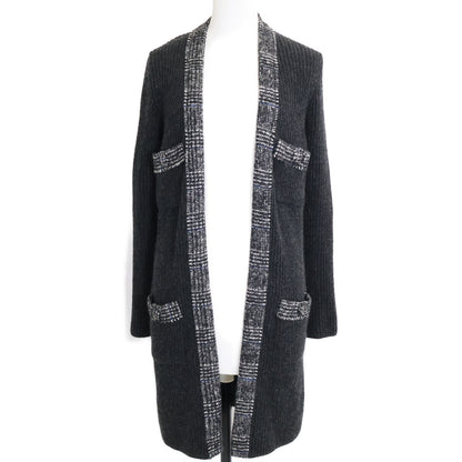 CHANEL excellent condition, authentic domestic item, 07A P31752W04010 cashmere rib-knit long cardigan