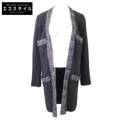 CHANEL シャネル 美品 国内正規 07A P31752W04010 カシミヤ リブニット ロングカーディガン トップス
