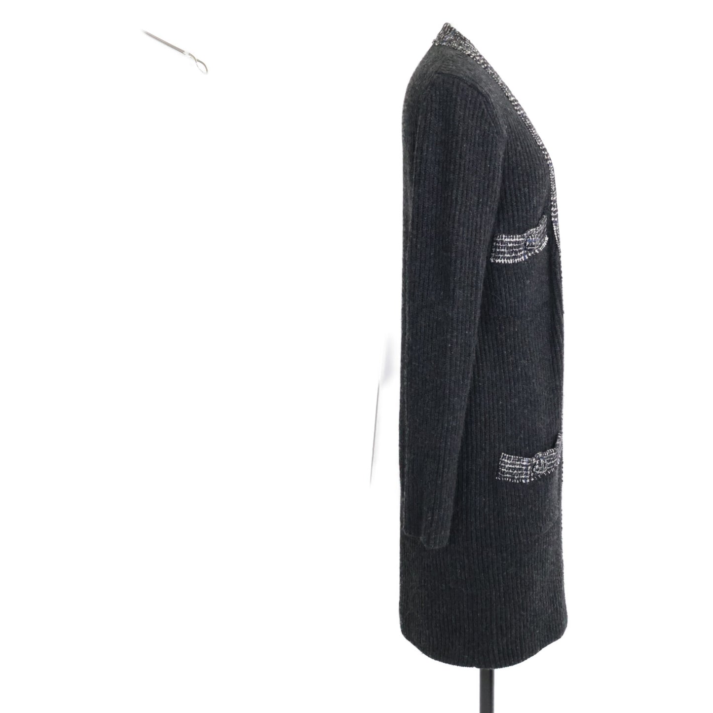 CHANEL シャネル 美品 国内正規 07A P31752W04010 カシミヤ リブニット ロングカーディガン トップス