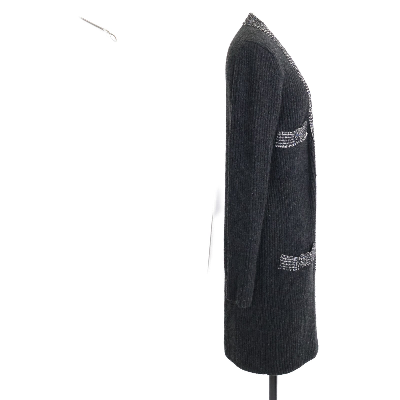 CHANEL シャネル 美品 国内正規 07A P31752W04010 カシミヤ リブニット ロングカーディガン トップス