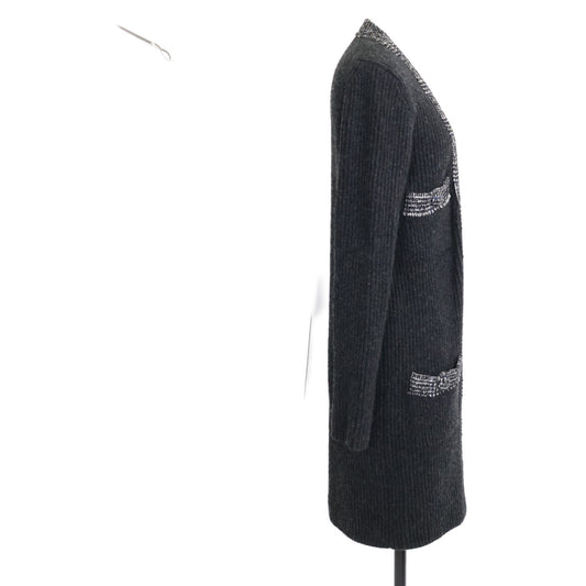CHANEL シャネル 美品 国内正規 07A P31752W04010 カシミヤ リブニット ロングカーディガン トップス