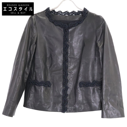 CHANEL シャネル 【美品/国内正規】09A P35592C00082 ラムスキン ノーカラージャケット ジャケット