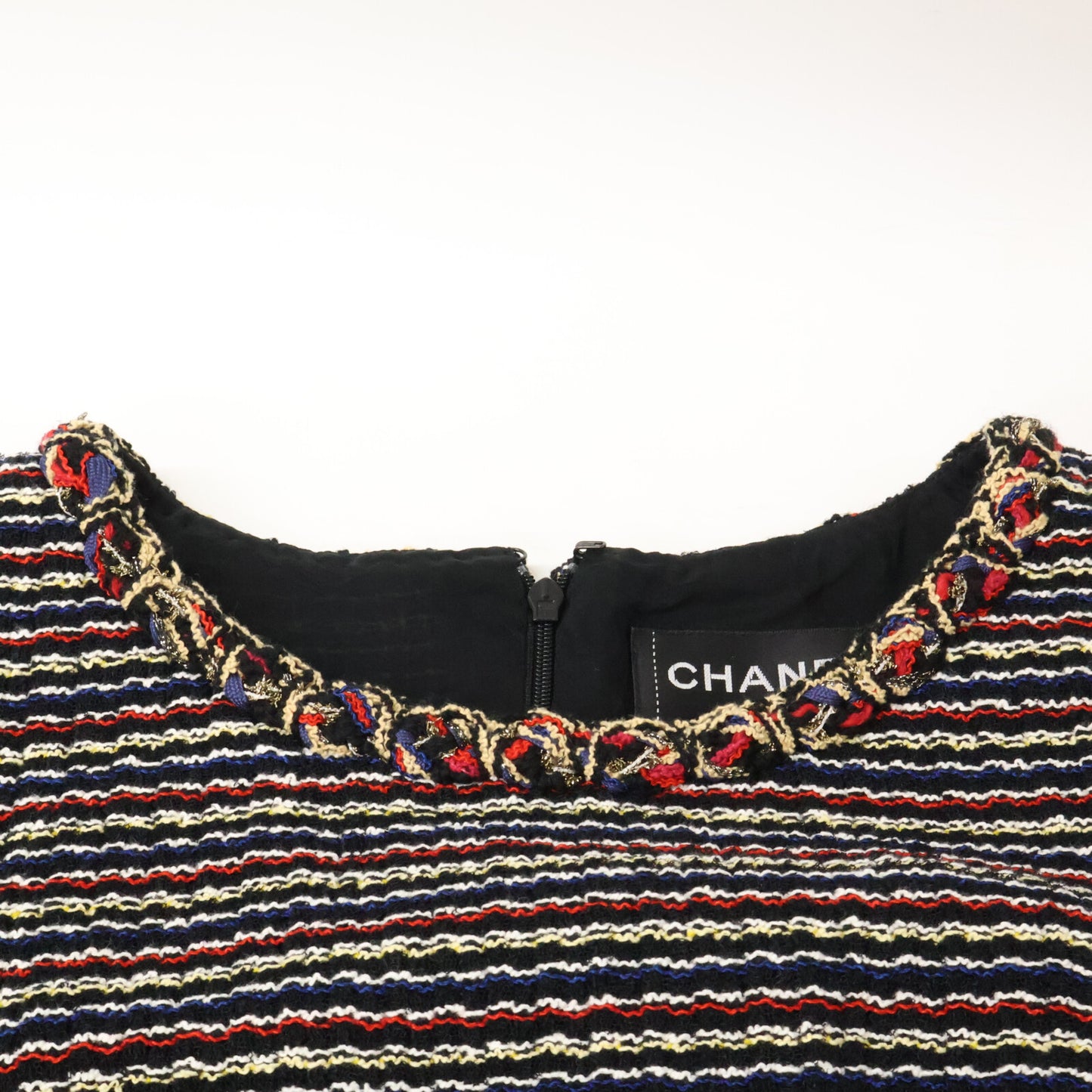 CHANEL シャネル 【美品/国内正規】P40227V28905 ツイード ノースリーブ ワンピース