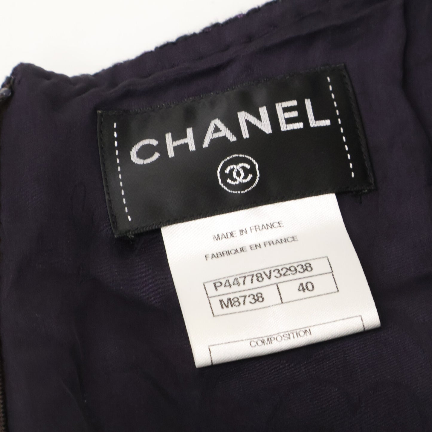 CHANEL シャネル 【美品】P44778V32938 ツイード 半袖ミニ ワンピース