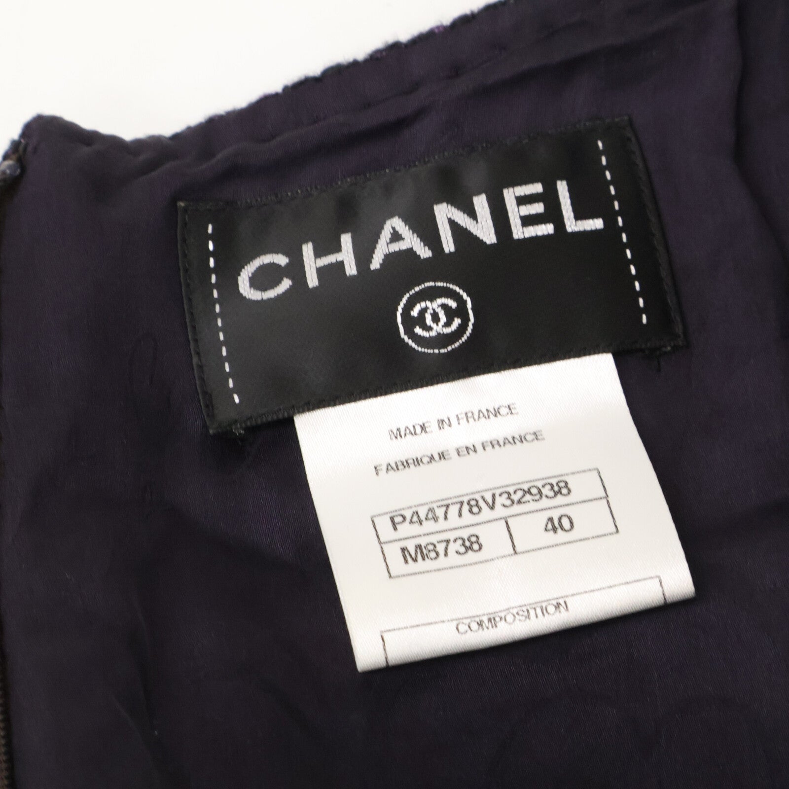 CHANEL シャネル 【美品】P44778V32938 ツイード 半袖ミニ ワンピース