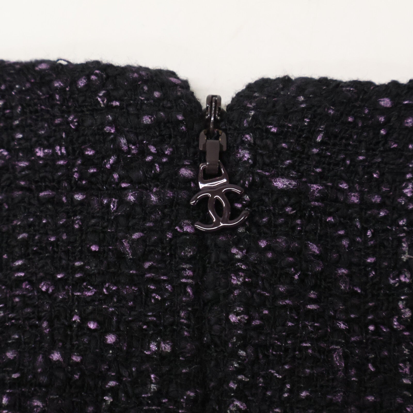 CHANEL シャネル 【美品】P44778V32938 ツイード 半袖ミニ ワンピース