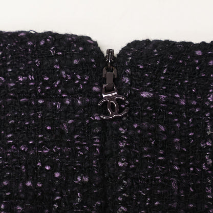 CHANEL シャネル 【美品】P44778V32938 ツイード 半袖ミニ ワンピース