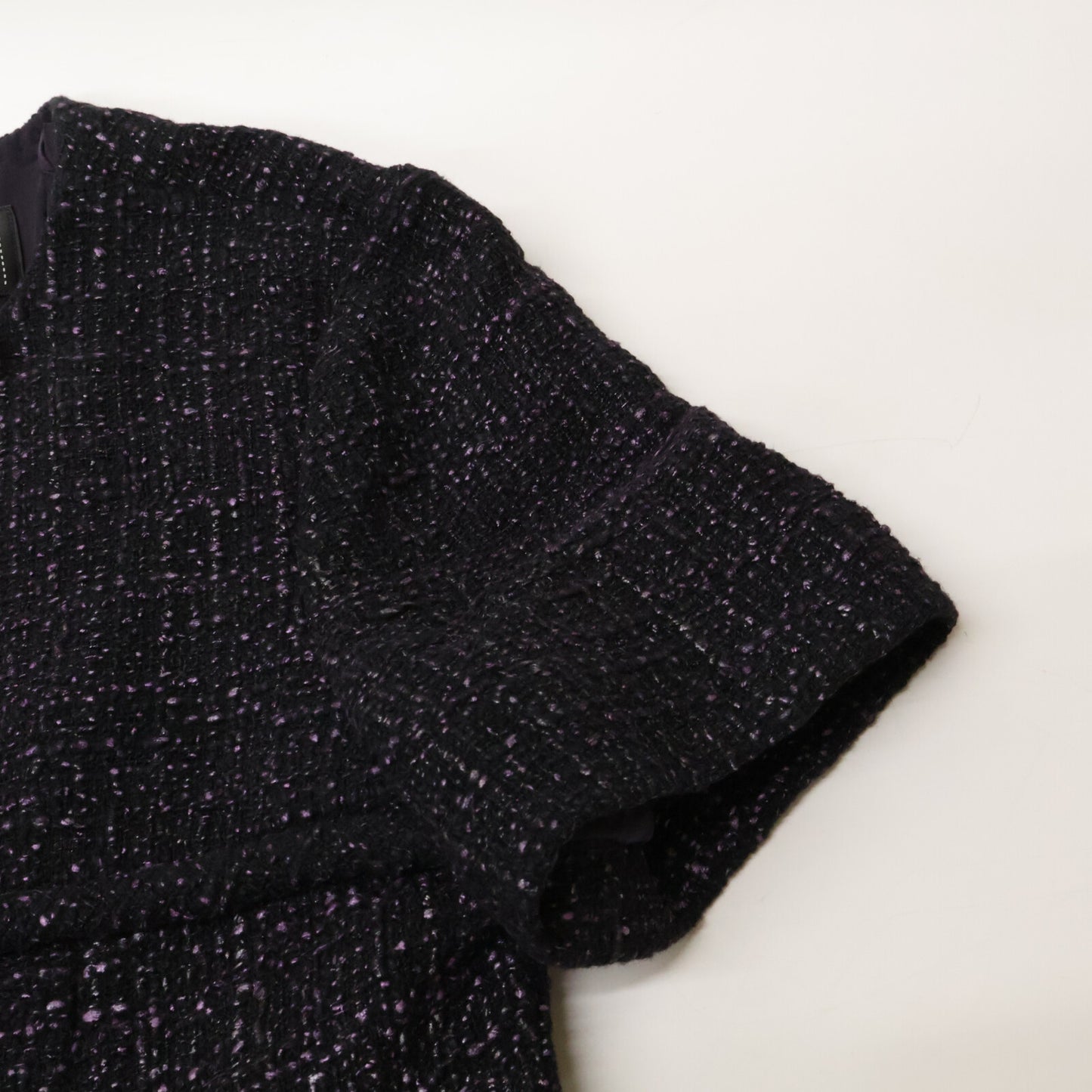 CHANEL シャネル 【美品】P44778V32938 ツイード 半袖ミニ ワンピース