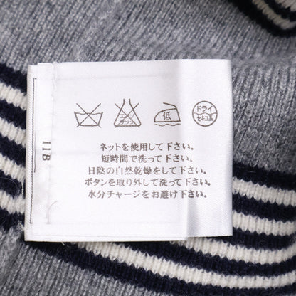 CHANEL シャネル 【国内正規】P37477K02472 ボーダー チェーンココマークボタン カシミヤ100％ ボートネック ニットセーター トップス