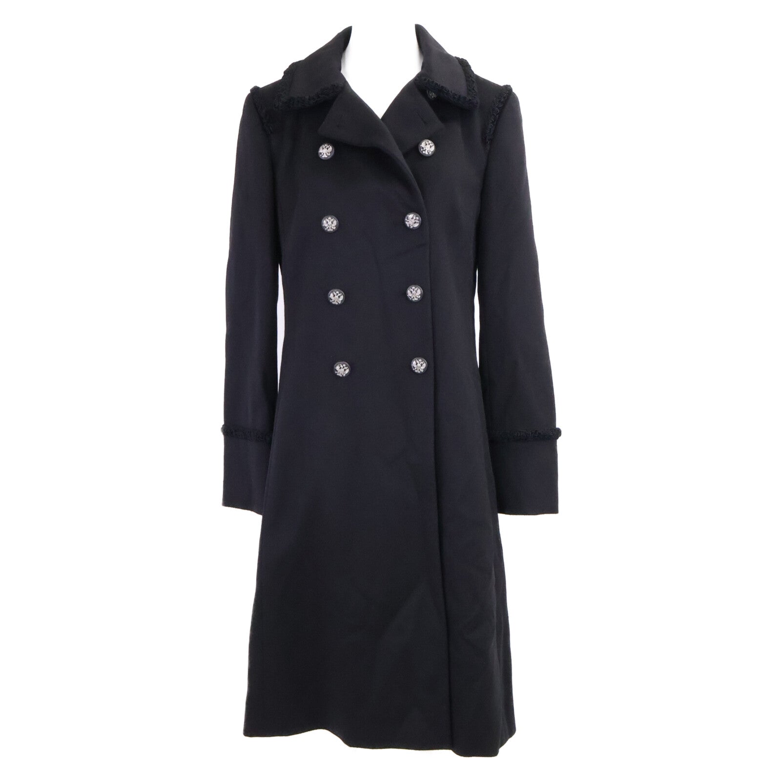 CHANEL 【Domestic official】09A P36033V24388 camellia logo button 100% cashmere double-breasted coat