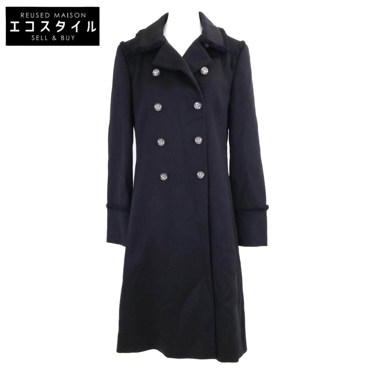 CHANEL 【Domestic official】09A P36033V24388 camellia logo button 100% cashmere double-breasted coat