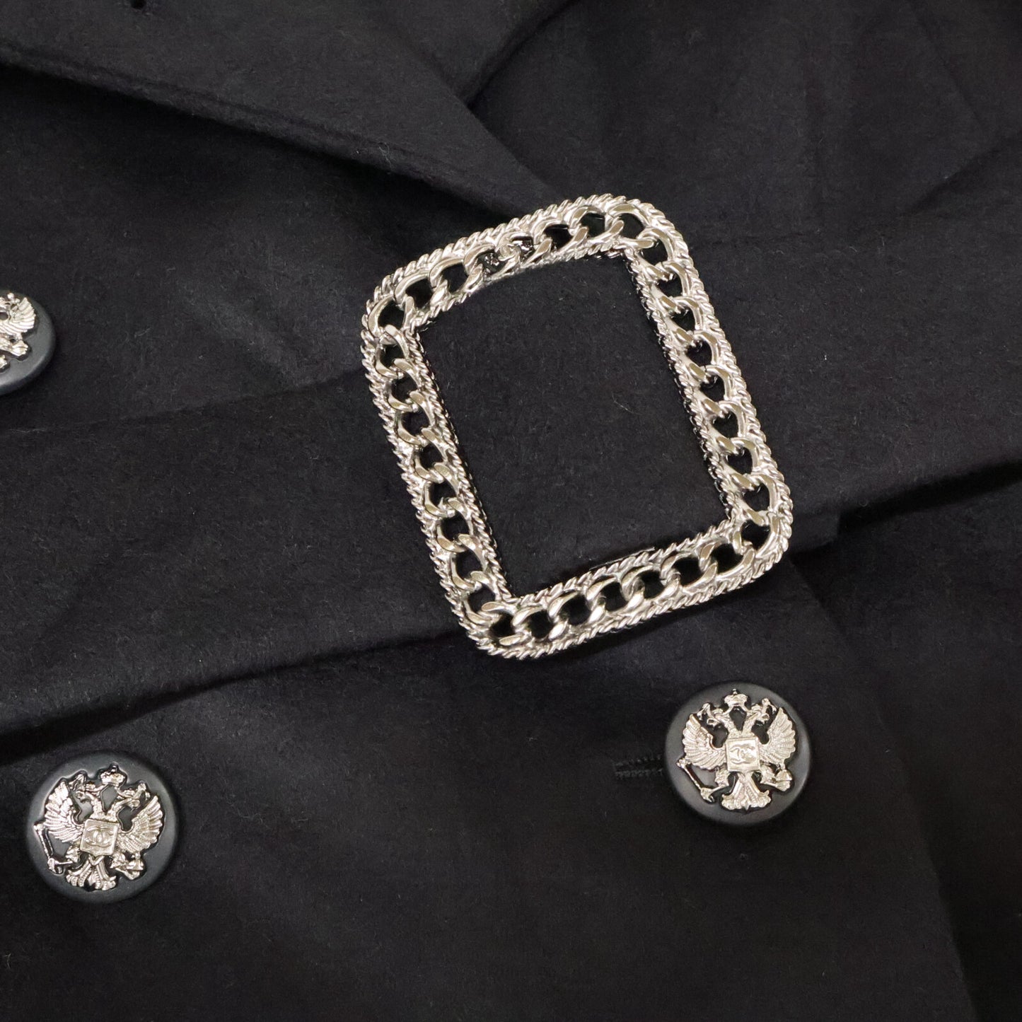 CHANEL 【Domestic official】09A P36033V24388 camellia logo button 100% cashmere double-breasted coat