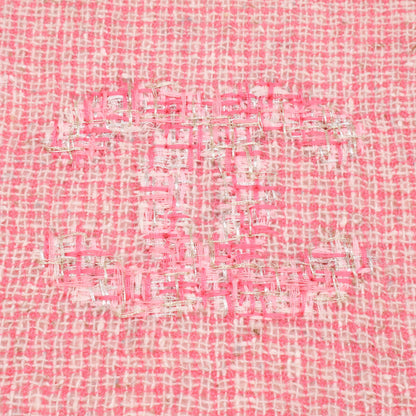 CHANEL Coco Mark embroidered wool/cashmere/silk stole