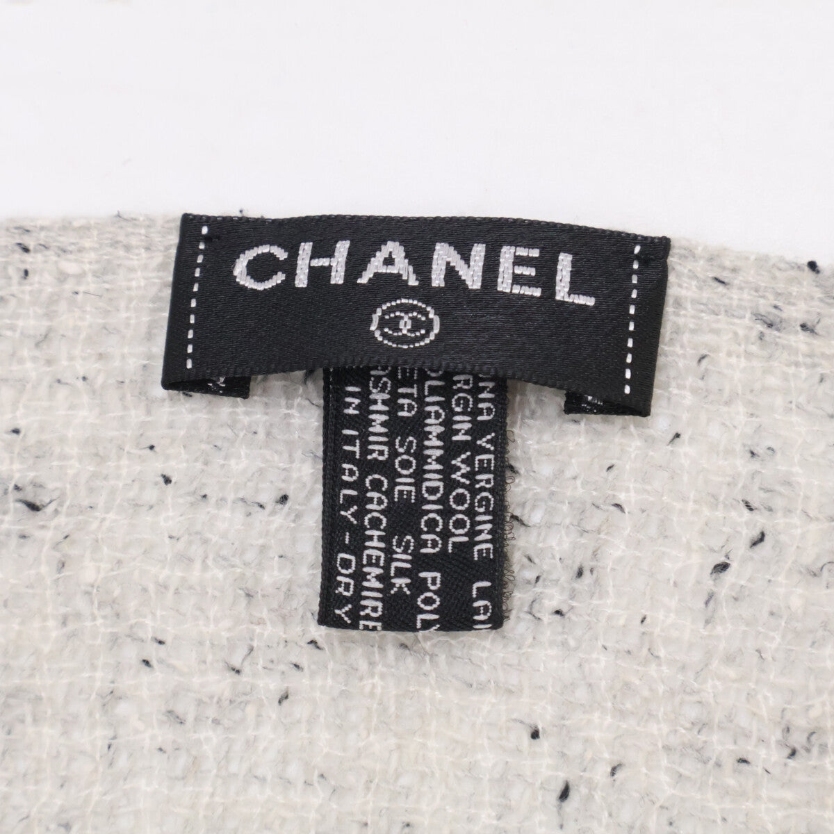 CHANEL シャネル ココマーク刺繍 ウール/シルク/カシミヤ ストール