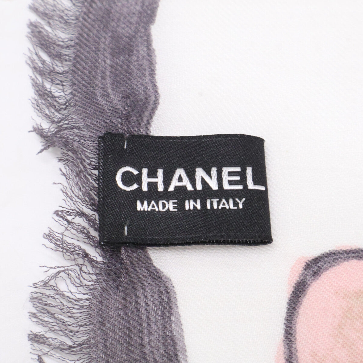 CHANEL シャネル 総柄 カシミヤ混 ストール