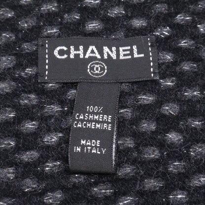 CHANEL シャネル ココマーク刺繍 ラメ カシミヤ ストール