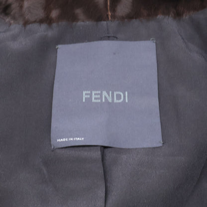 FENDI フェンディ 美品 FNE689 ハラコ ラム x ミンク ファーコート コート