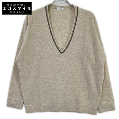 BRUNELLO CUCINELLI ブルネロクチネリ モニーレ装飾 Vネック カシミヤ ニット トップス