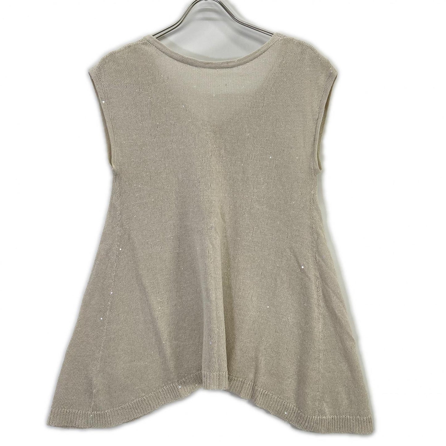 BRUNELLO CUCINELLI ブルネロクチネリ リネン×シルク スパンコール ノースリーブ ニット トップス
