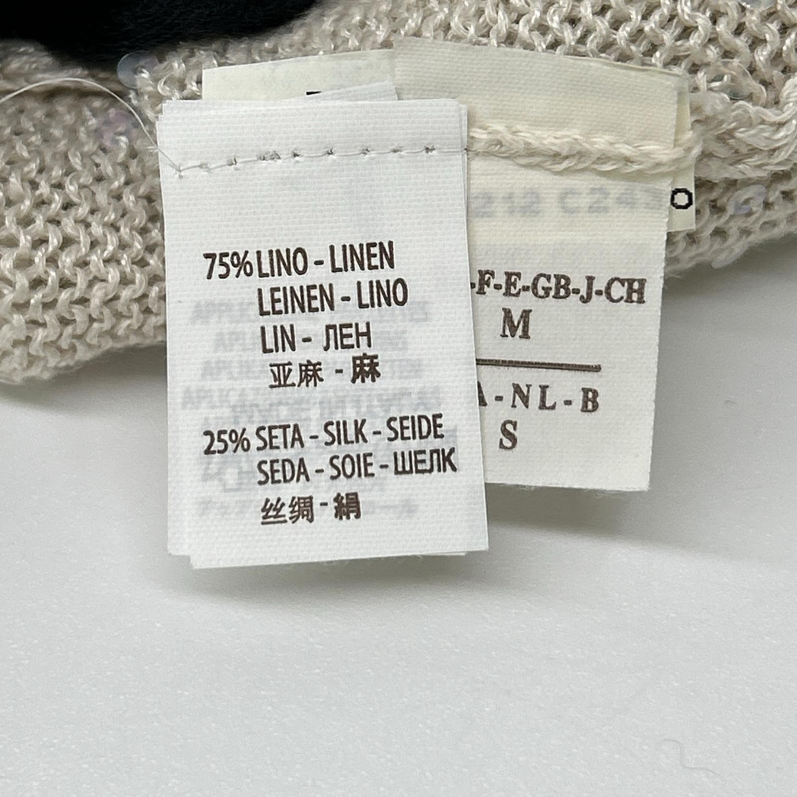 BRUNELLO CUCINELLI ブルネロクチネリ リネン×シルク スパンコール ノースリーブ ニット トップス