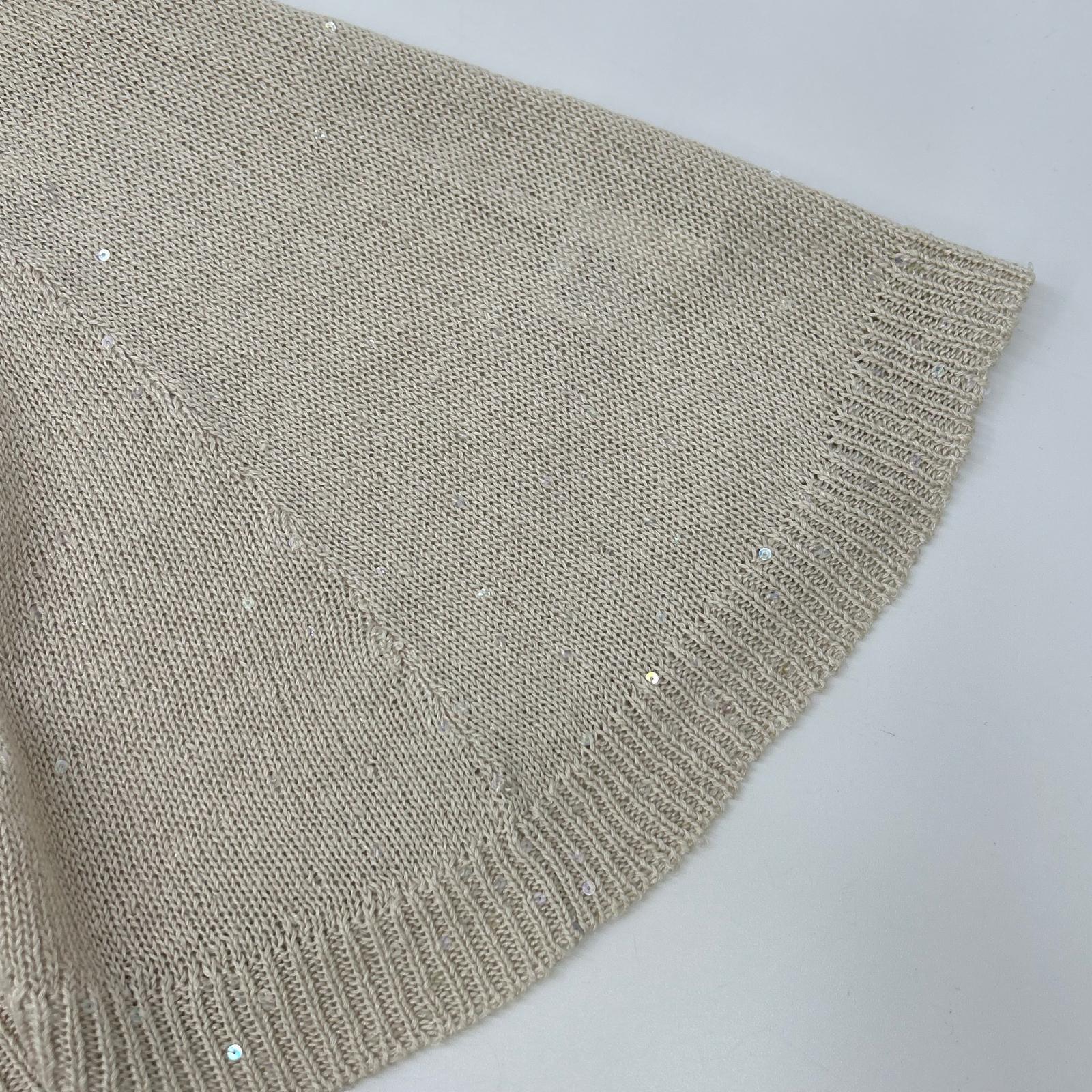 BRUNELLO CUCINELLI ブルネロクチネリ リネン×シルク スパンコール ノースリーブ ニット トップス