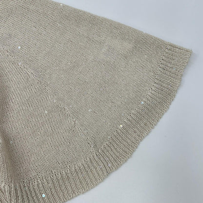 BRUNELLO CUCINELLI ブルネロクチネリ リネン×シルク スパンコール ノースリーブ ニット トップス