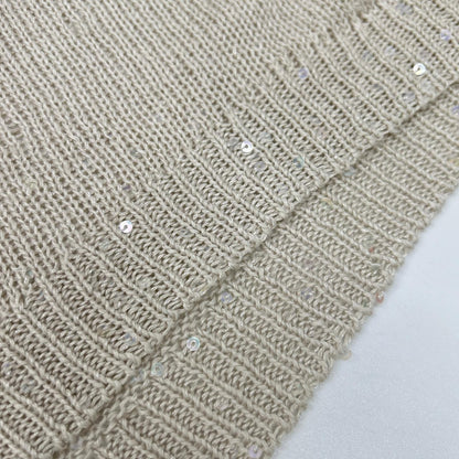 BRUNELLO CUCINELLI ブルネロクチネリ リネン×シルク スパンコール ノースリーブ ニット トップス