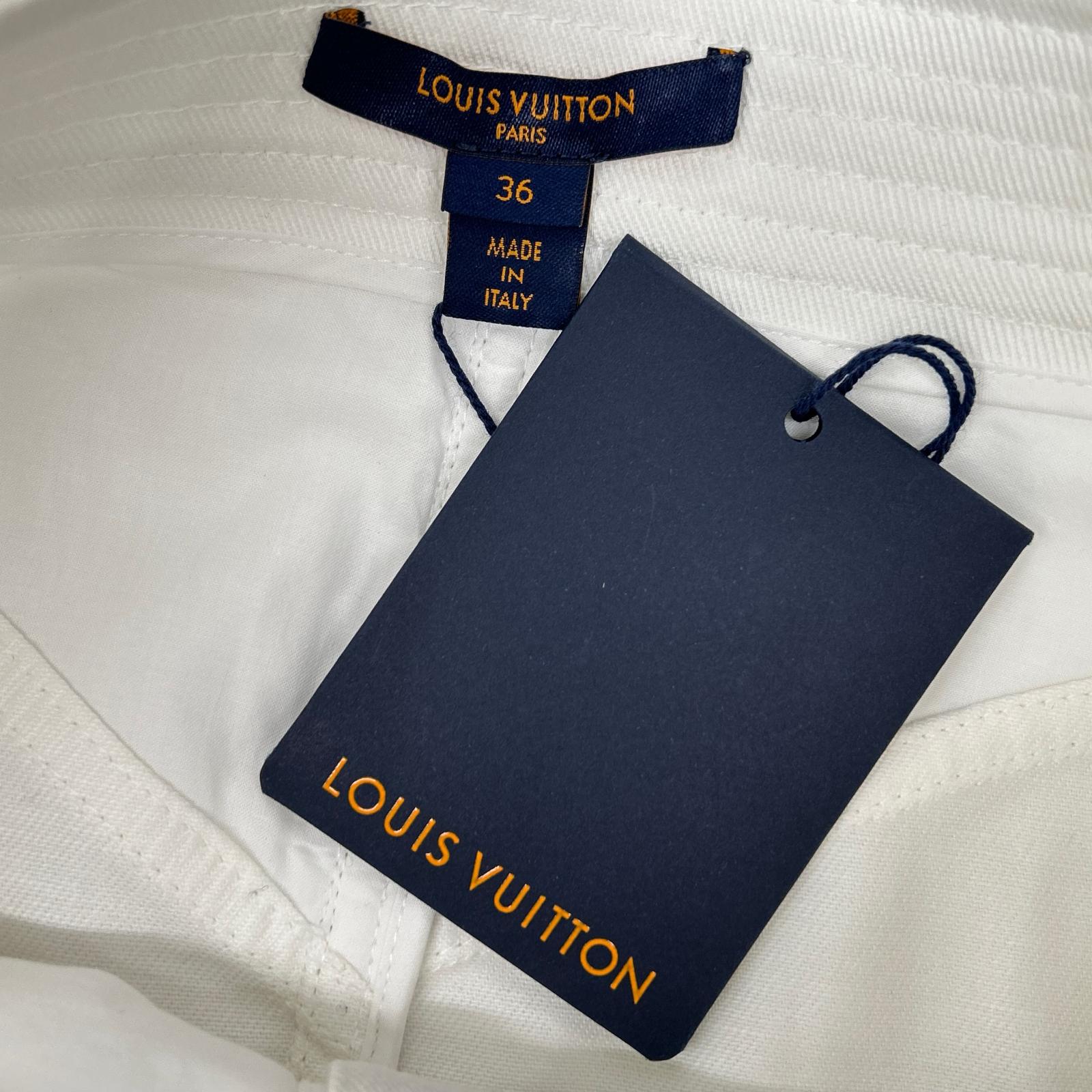 LOUIS VUITTON ルイヴィトン 22年製 FNSK27 ホワイト 金釦 デニムスカート スカート
