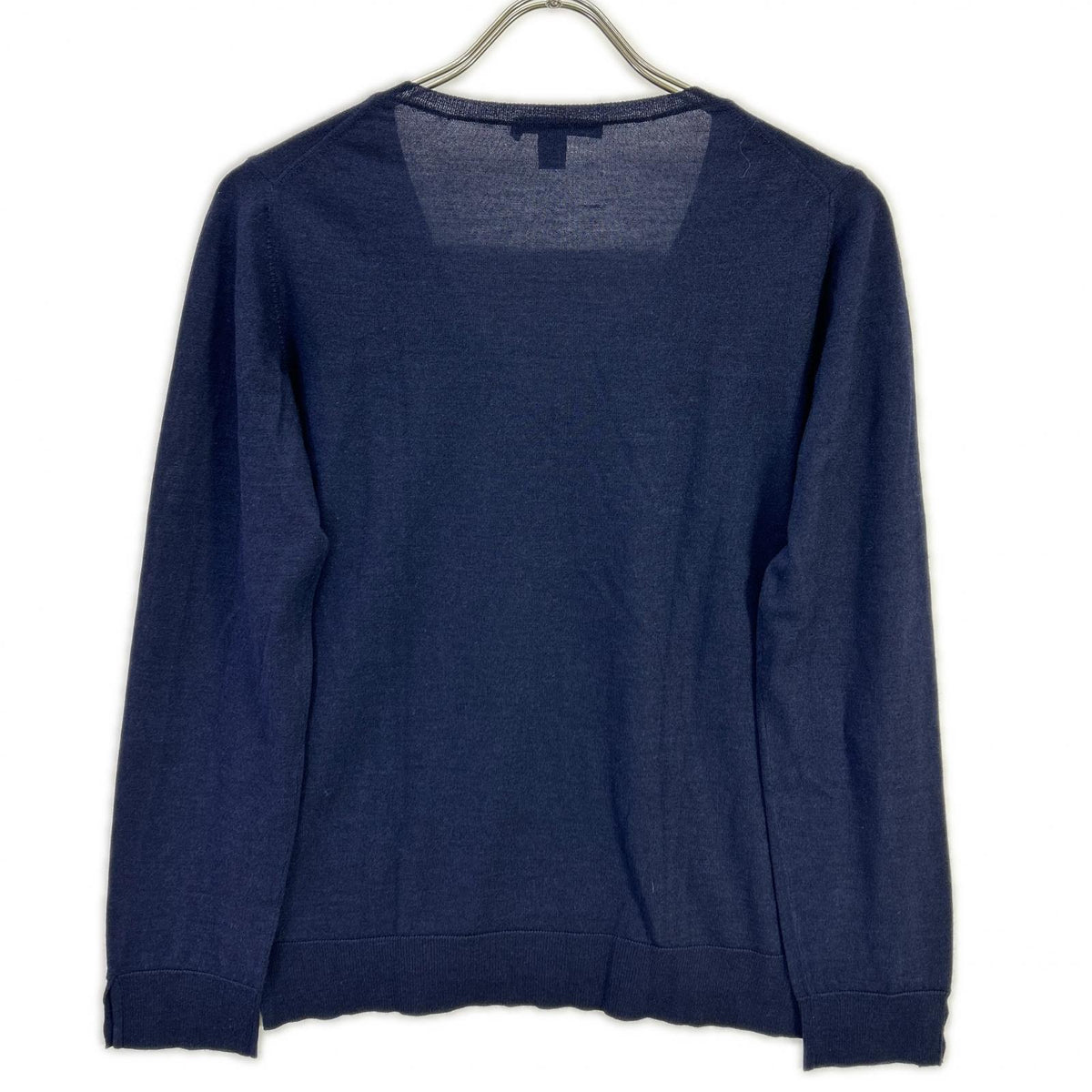 LOUIS VUITTON Louis Vuitton navy gold-button cashmere-blend wool V-neck knit top tops