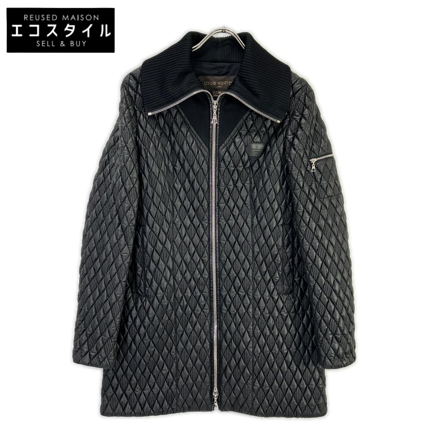 LOUIS VUITTON ルイヴィトン 15年製 ブラック キルティング ジップコート コート