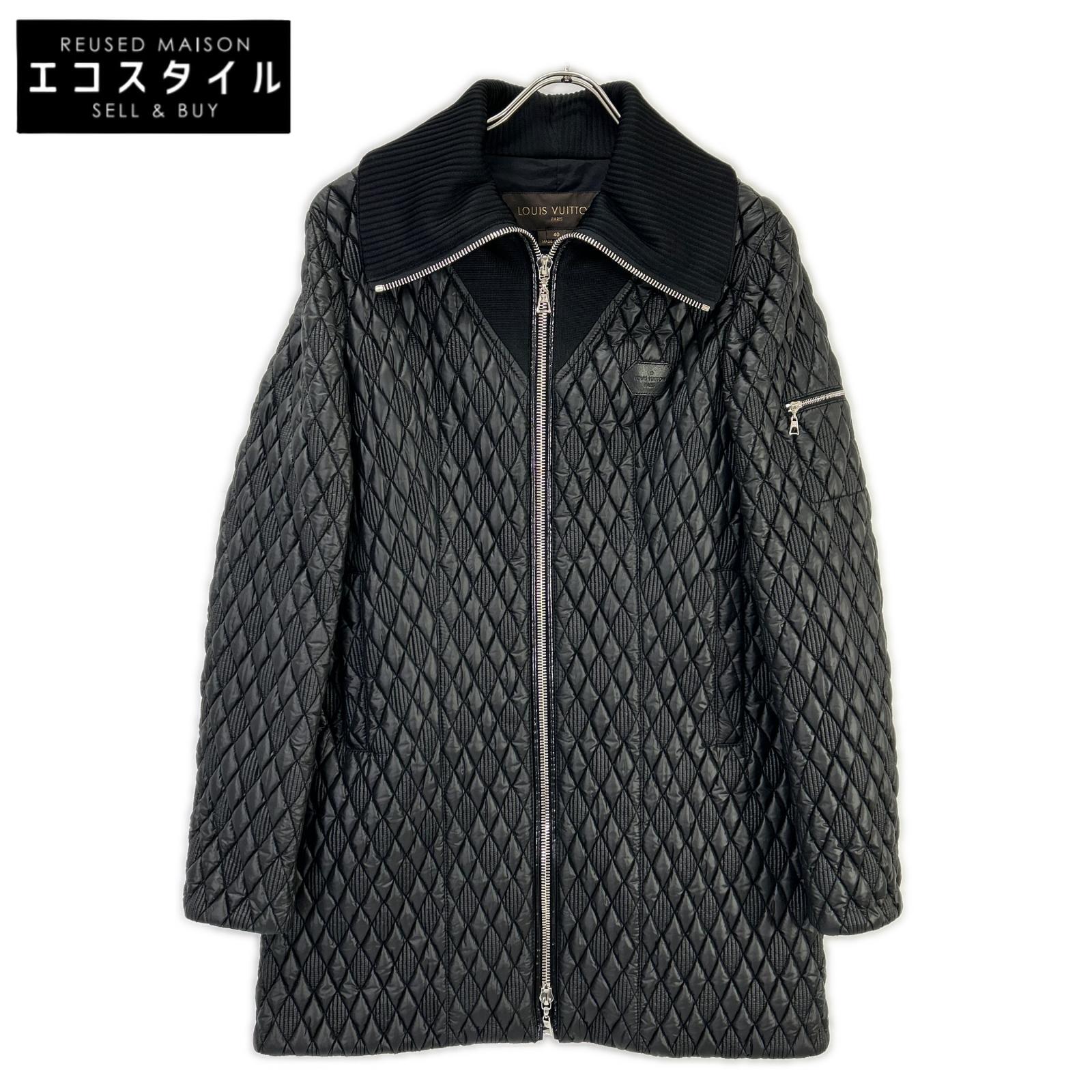 LOUIS VUITTON ルイヴィトン 15年製 ブラック キルティング ジップコート コート
