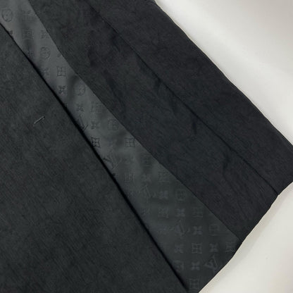 LOUIS VUITTON 2009 Black monogram-pattern belted half trench coat Coat