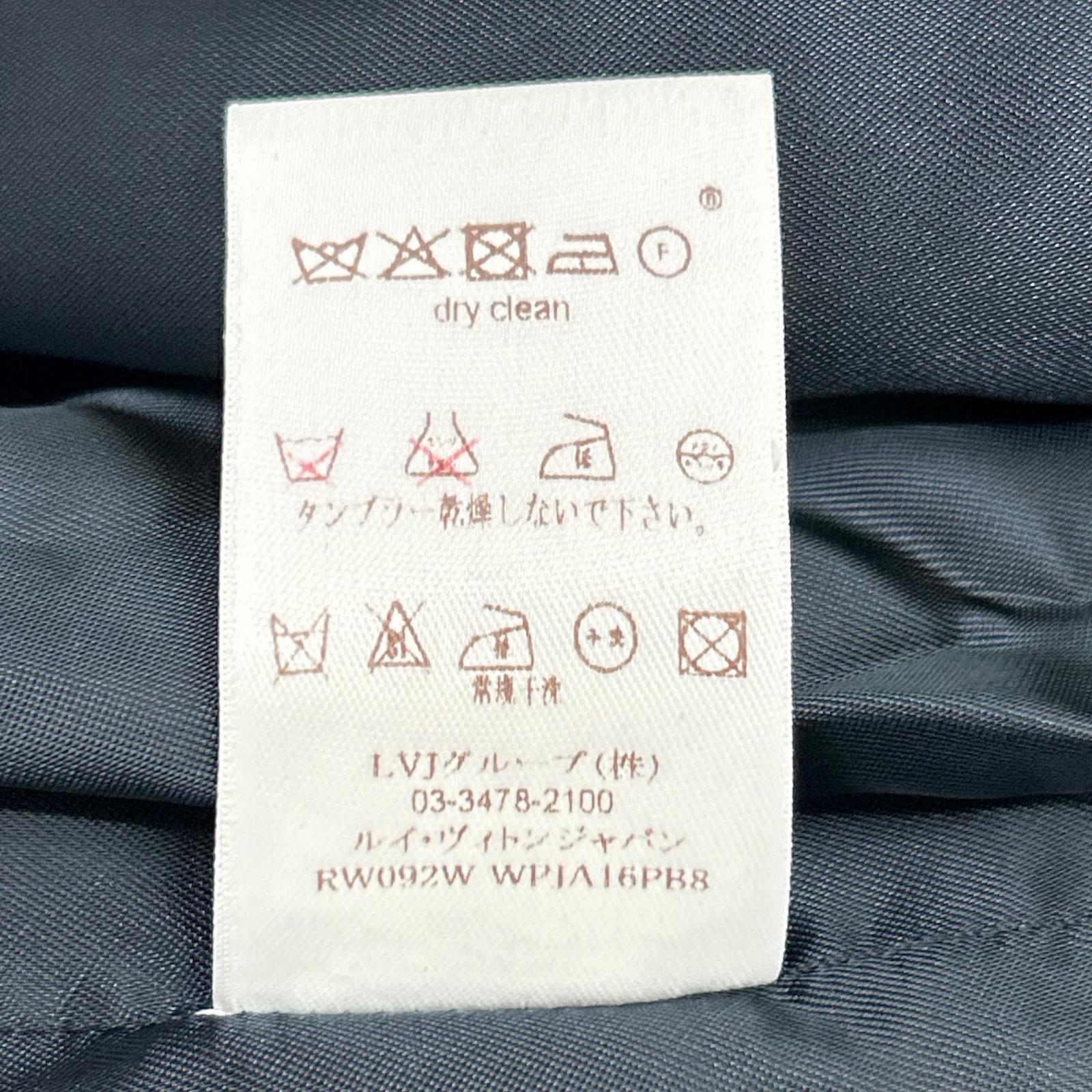 LOUIS VUITTON 2009 Black monogram-pattern belted half trench coat Coat
