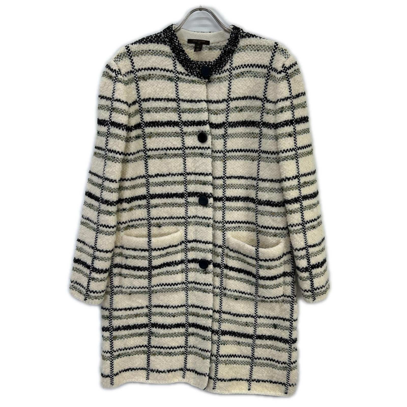LOUIS VUITTON ルイヴィトン 16年製 FAKC11 ツイード ノーカラーコート コート
