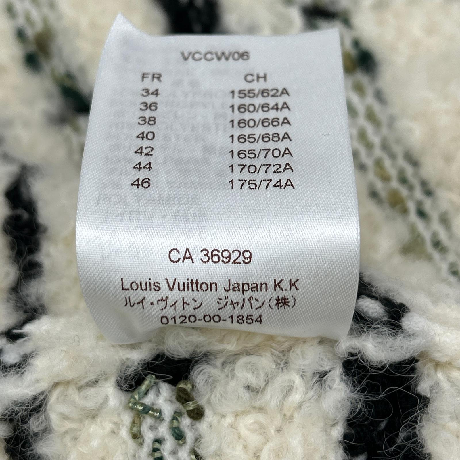 LOUIS VUITTON ルイヴィトン 16年製 FAKC11 ツイード ノーカラーコート コート