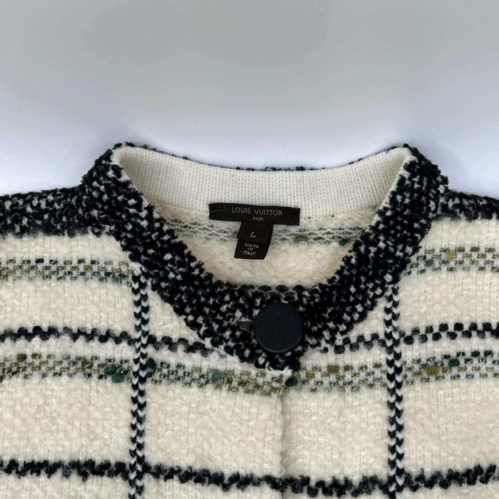 LOUIS VUITTON ルイヴィトン 16年製 FAKC11 ツイード ノーカラーコート コート