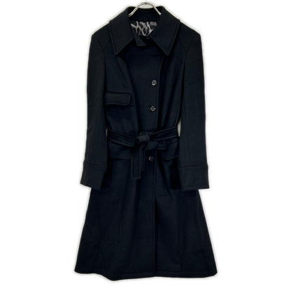 YvesSaintLaurent イヴサンローラン 09年製 223411 ブラック ウール ベルト付き ロングコート コート