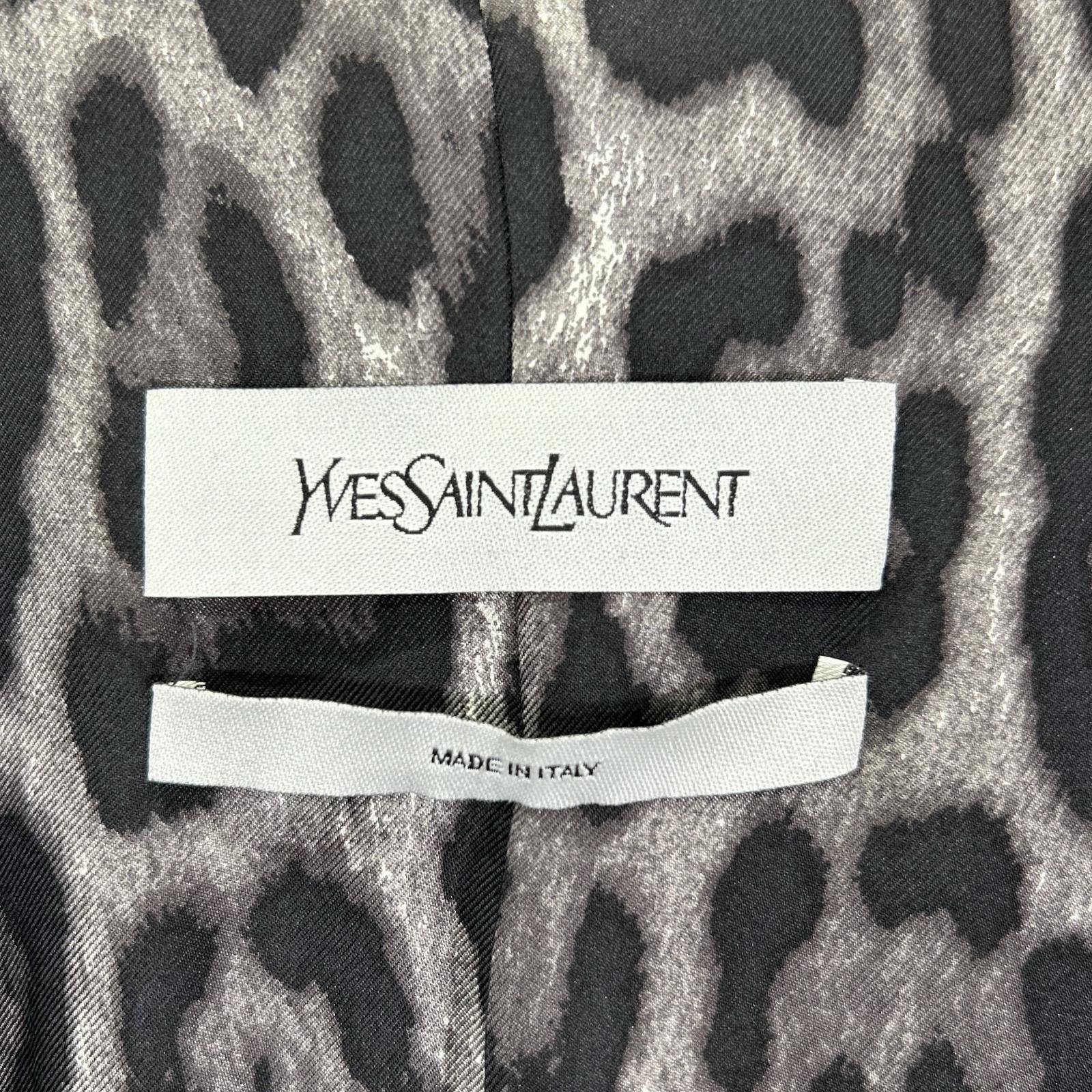 YvesSaintLaurent イヴサンローラン 09年製 223411 ブラック ウール ベルト付き ロングコート コート