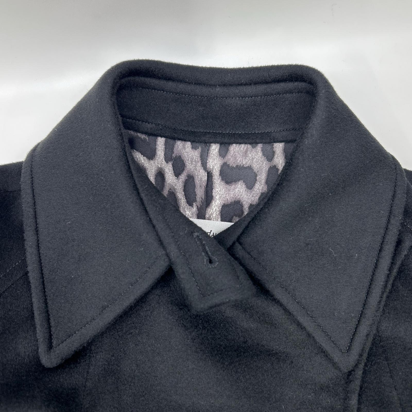 YvesSaintLaurent イヴサンローラン 09年製 223411 ブラック ウール ベルト付き ロングコート コート