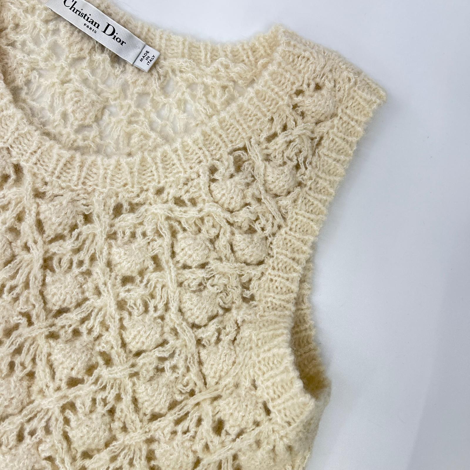 DIOR ディオール 314W02AM404 カシミヤ×シルク レース刺繍 アンサンブル ニット トップス